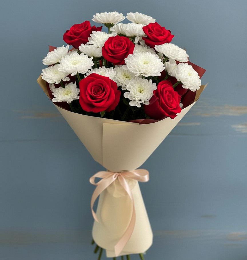 Букет цветов из: Розы и Хризантемы в Ардатове Нижегородской области