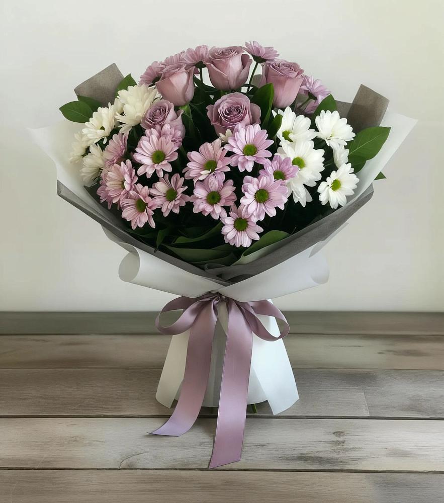 Букет цветов из: Хризантемы и Розы в Ардатове Нижегородской области