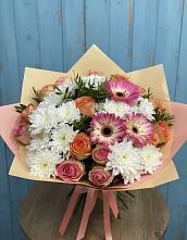 Букет цветов из:  Розы, Герберы и Хризантемы в Ардатове Нижегородской области