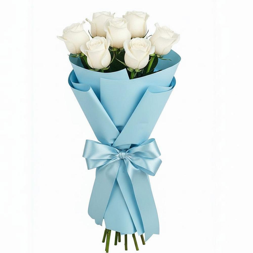 Букет 7 белых роз Проуд в Ардатове Нижегородской области