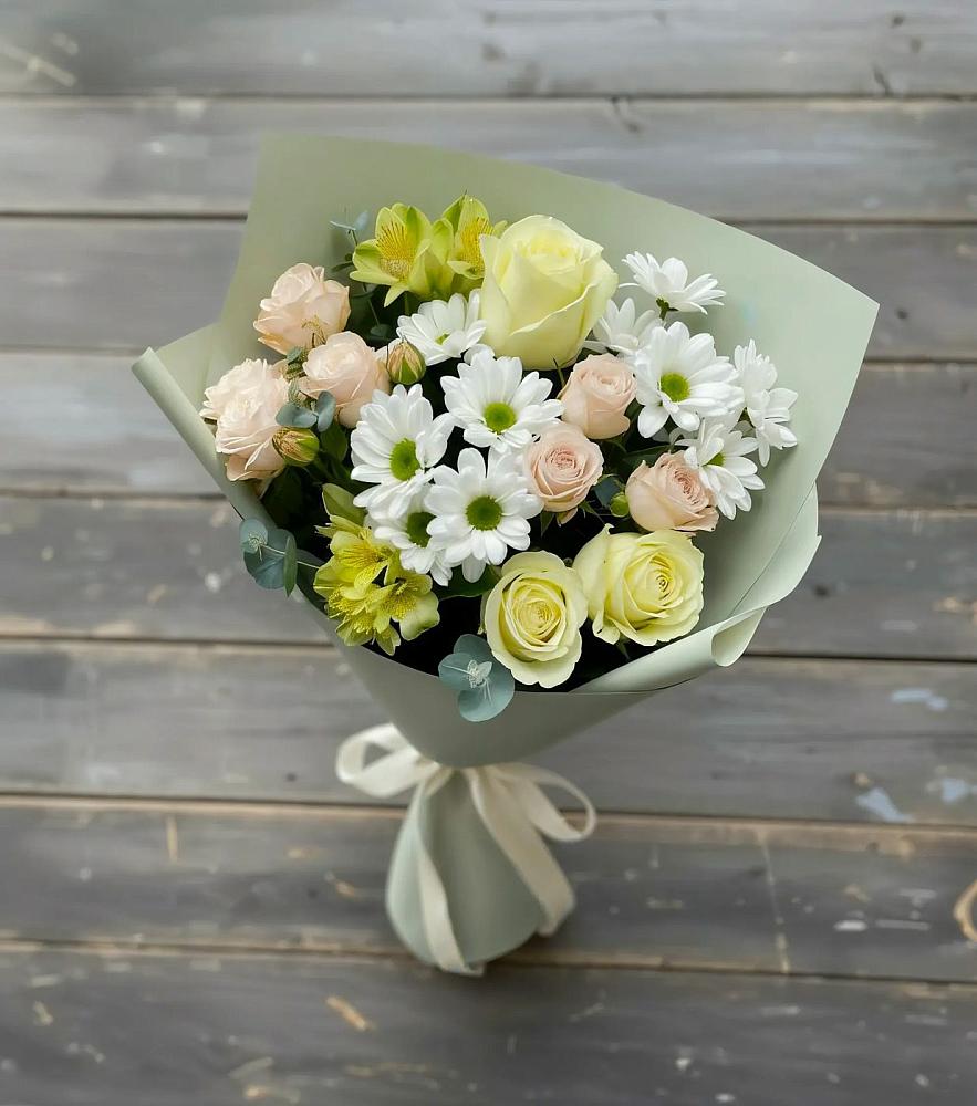 Букет цветов из: Альстромерии, Розы и Хризантемы в Ардатове Нижегородской области