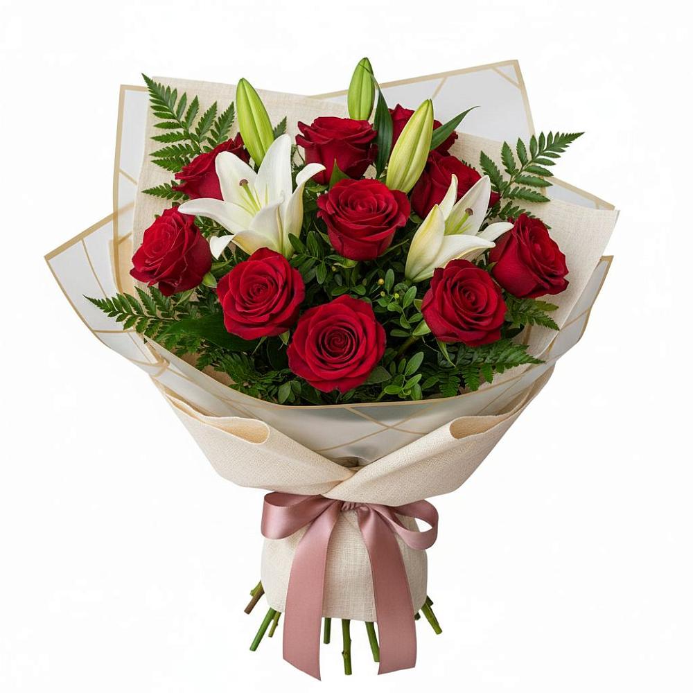 Букет цветов из: Лилии и Розы в Ардатове Нижегородской области