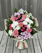 Букет цветов из:  Альстромерии, Гвоздики, Розы и Хризантемы в Ардатове Нижегородской области