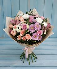 Букет цветов из:  Хризантемы, Розы и Альстромерии #REPLACE_PRED# Ардатове Нижегородской области