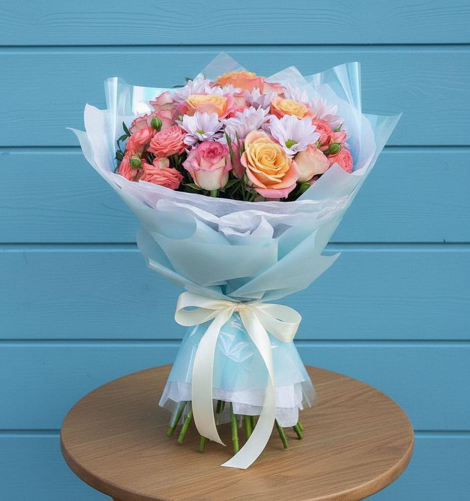 Букет цветов из: Хризантемы и Розы в Ардатове Нижегородской области