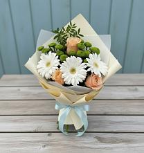 Букет цветов из:  Герберы, Розы и Хризантемы в Ардатове Нижегородской области